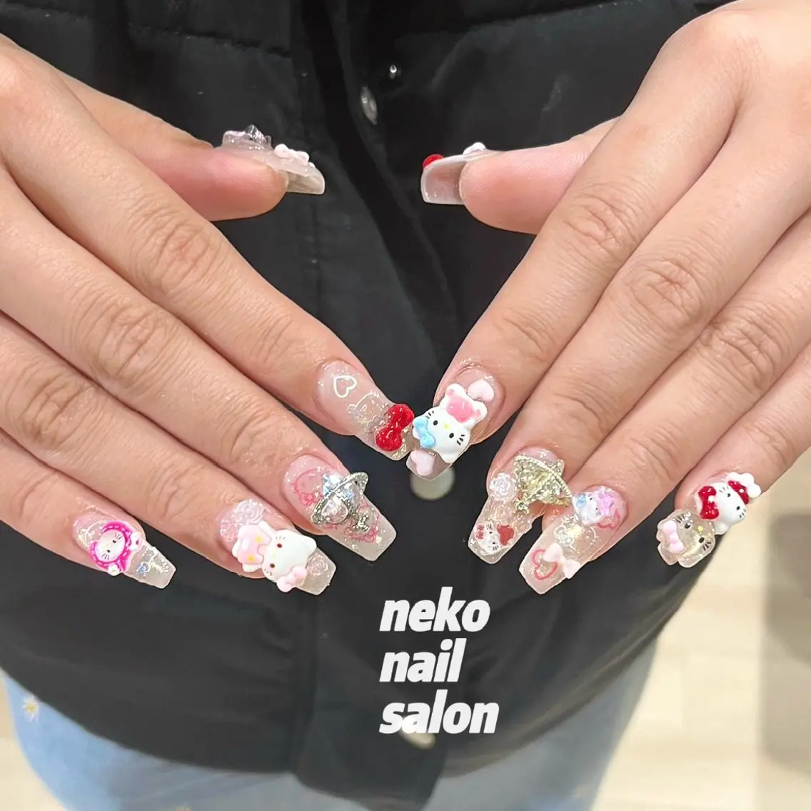 ネイル リボン ハンドネイル neko nailのネイルデザイン