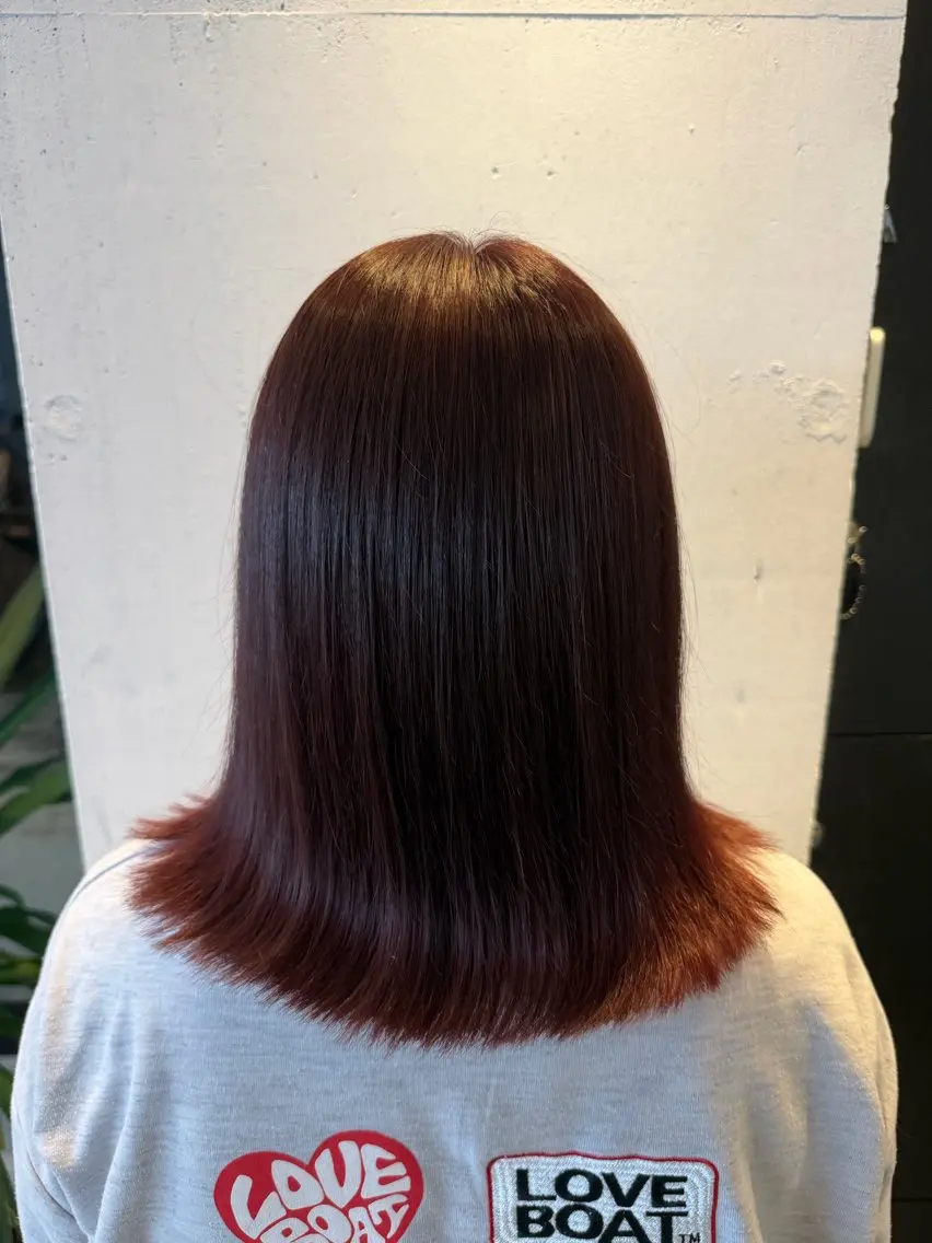 ミディアム 🍒暖色カラー🔥 栗俣嵐のヘアスタイル