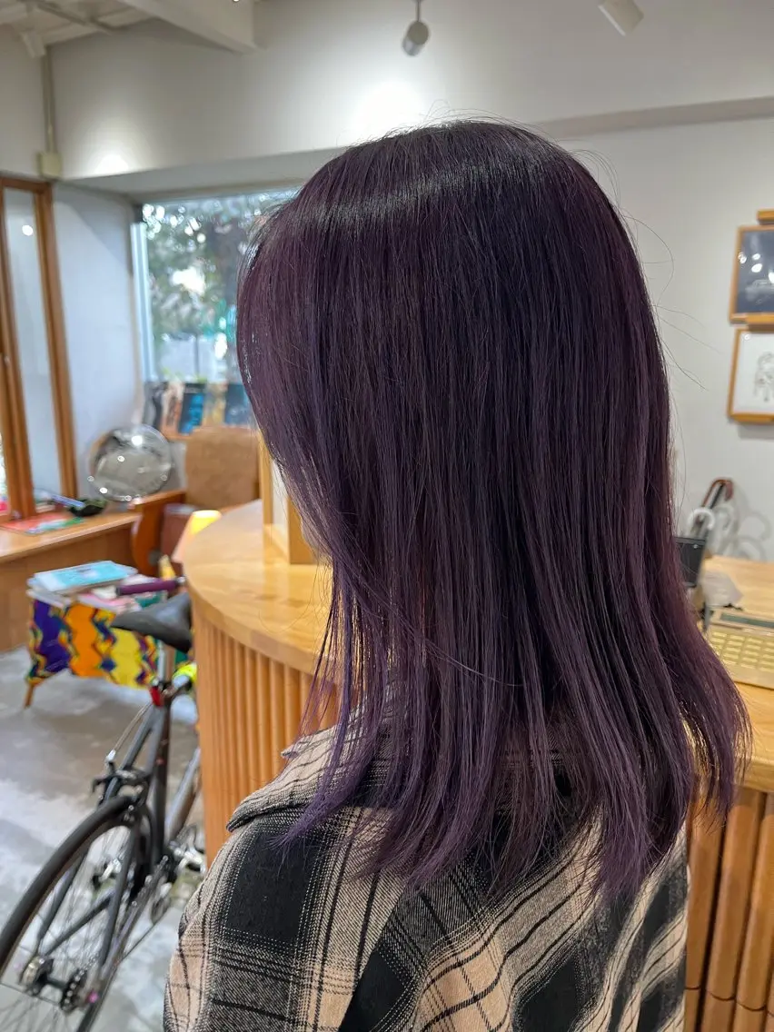 ミディアム ヘアカラー ノハナ💜北谷 BY MY SIDEのヘアスタイル