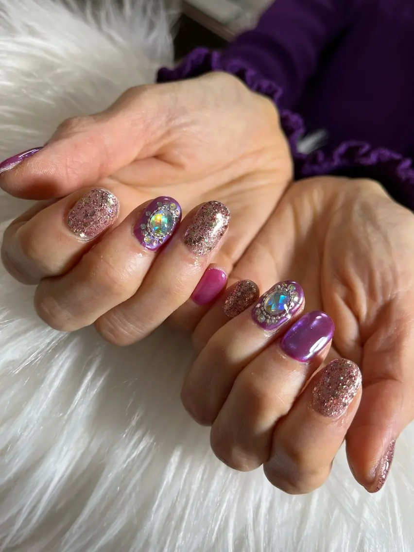 ネイル アートネイル キラキラネイル ミラーネイル nailsalon Renardkのネイルデザイン