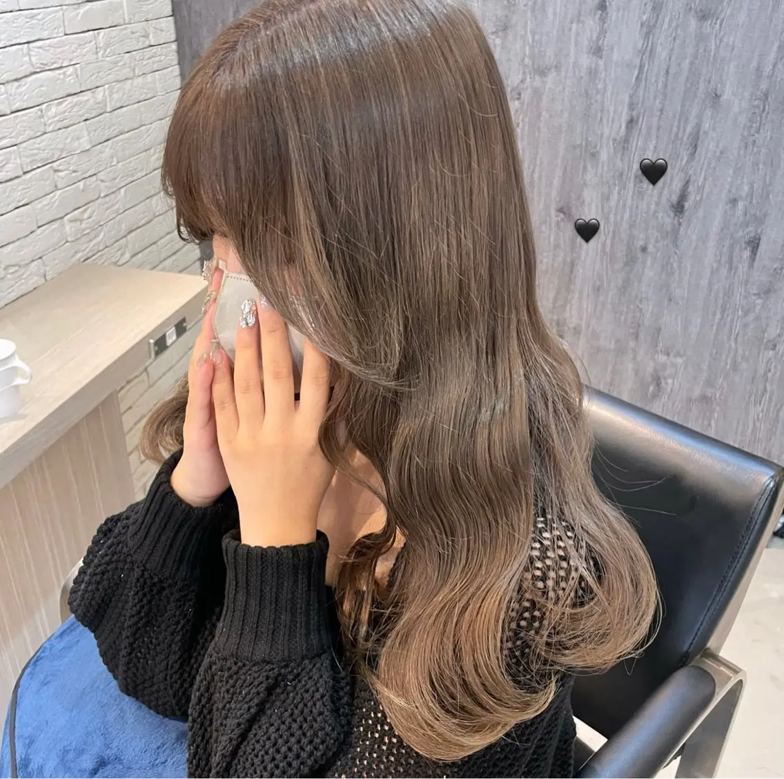 ロング miyu♡̷̷ 韓国ヘア/顔まわりのヘアスタイル
