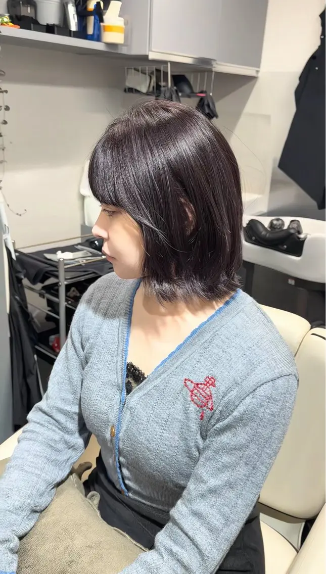 ショート カラー ボブレイヤー ブリーチ ブラウンカラー ラベンダーカラー ラベンダーブラウン カット ヘアカラー トリートメント SHOTA/レイヤー ＆ピンクラベンダーのヘアスタイル
