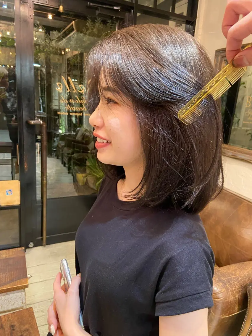 カラー ベージュカラー 透明感カラー オリーブベージュ ダメージレス美容師 🌱水島侑理のヘアスタイル