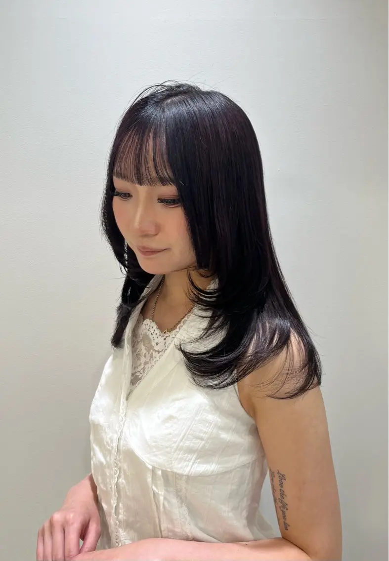 セミロング カット ブリーチカラー特化 美容師/𝕐𝕌𝕀のヘアスタイル