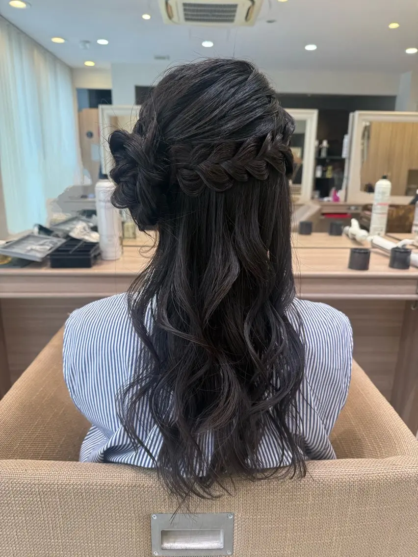 ロング ヘアアレンジ ヘアセット 韓国ヘアメイク🎀/ 縮毛矯正✨山本媛香のヘアスタイル