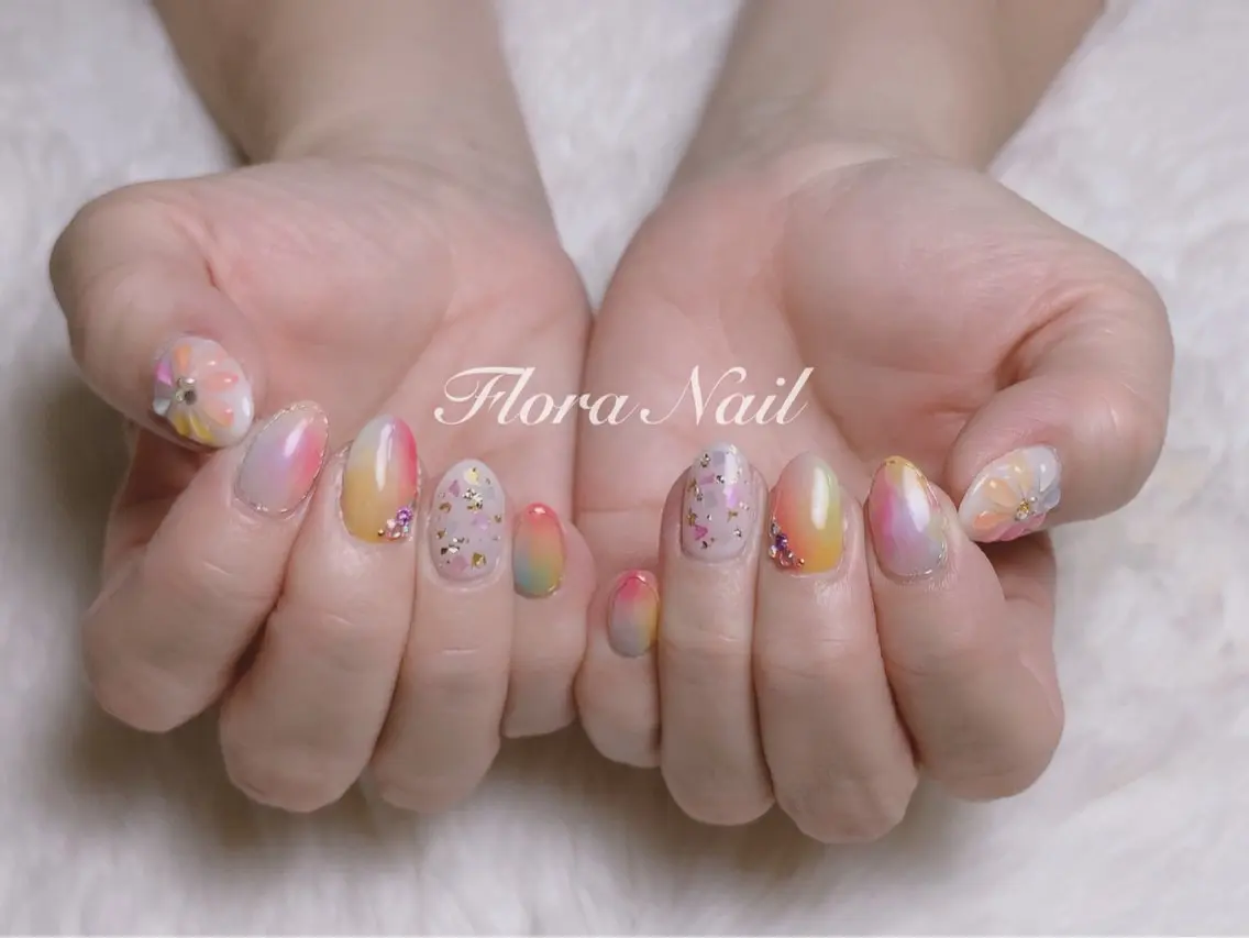 ネイル フラワーネイル ぷっくりネイル Flora Nail 【フローラ ネイル】のネイルデザイン