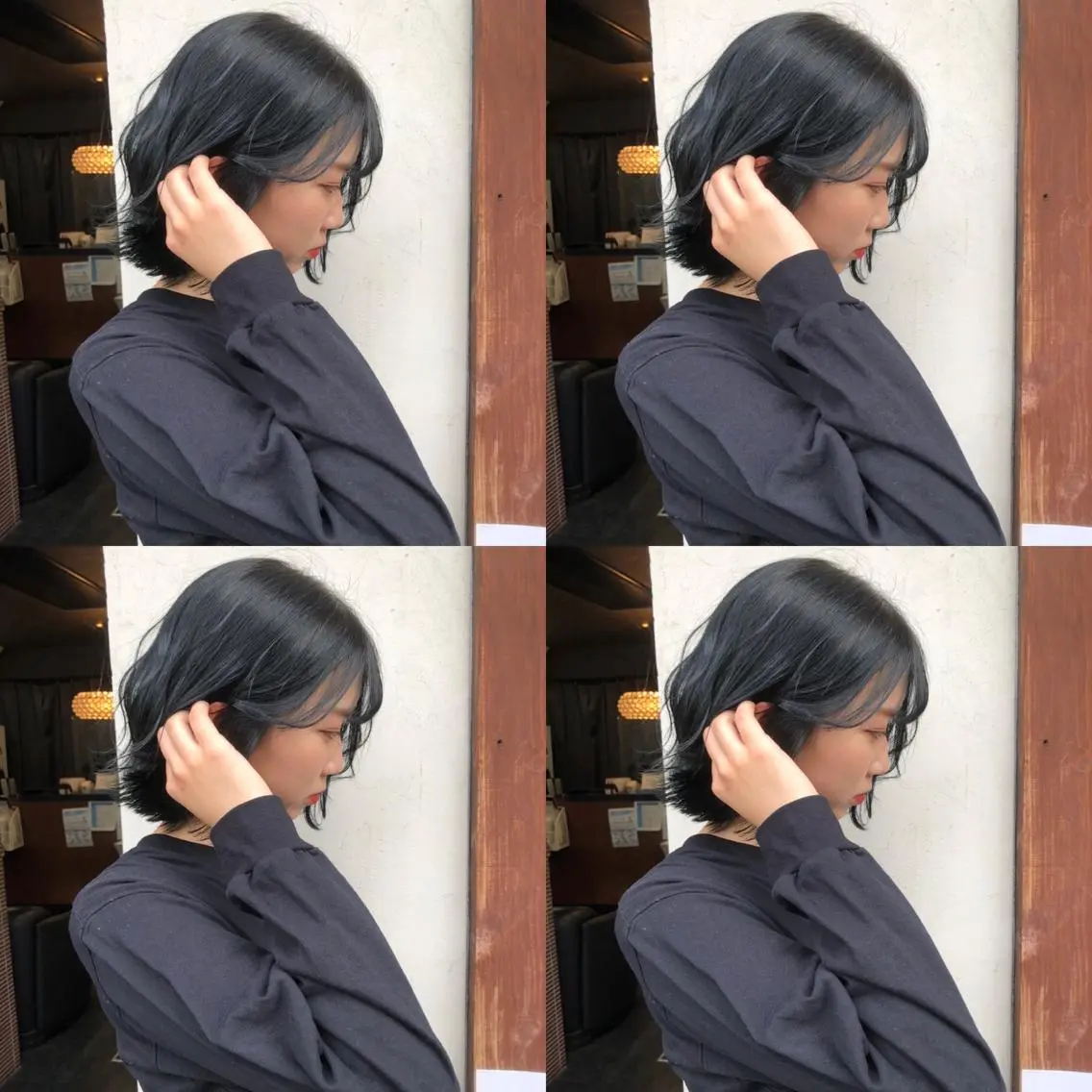 ショート カラー ブリーチ ネイビーカラー あさだ しゅうたろうのヘアスタイル