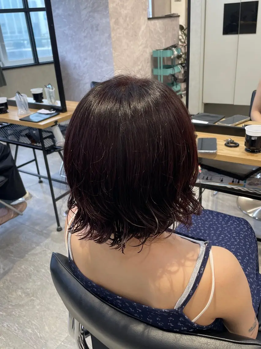 ミディアム カラー パーマ ヘアアレンジ ヘアカラー トリートメント 暖色/暗髪/ 🎀UMI🎀のヘアスタイル
