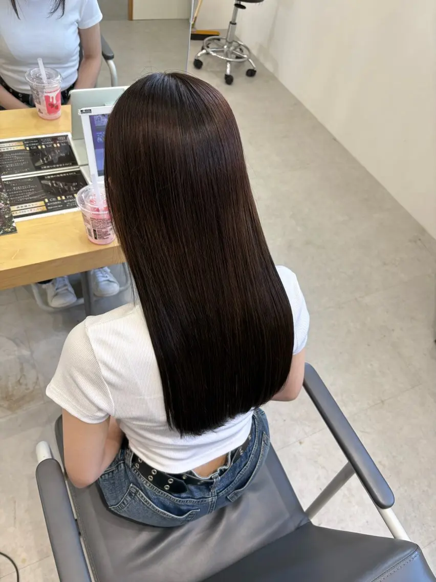 ロング 髪質改善 トリートメント 酸性ストレート トリートメント ダブルカラー/ 髪質改善💎安藤のヘアスタイル