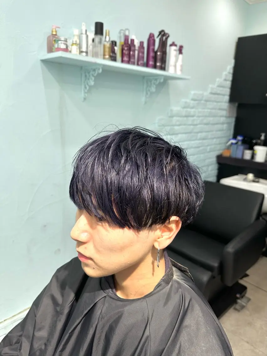 ショート メンズ ヘアカラー 透明感カラー/外苑前 /MIRAI🇰🇷のヘアスタイル