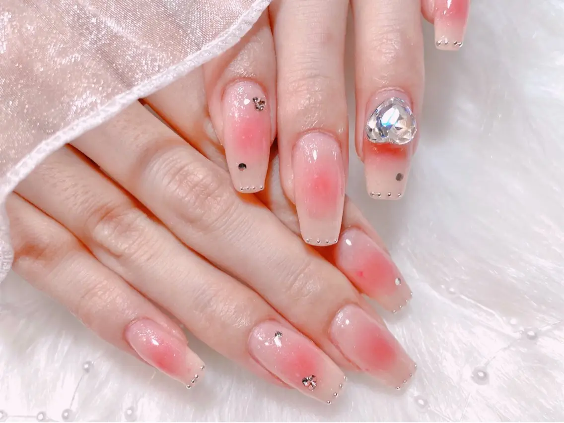 ネイル チークネイル ワンホンネイル ハンドネイル ゆりか joieange福島のネイルデザイン
