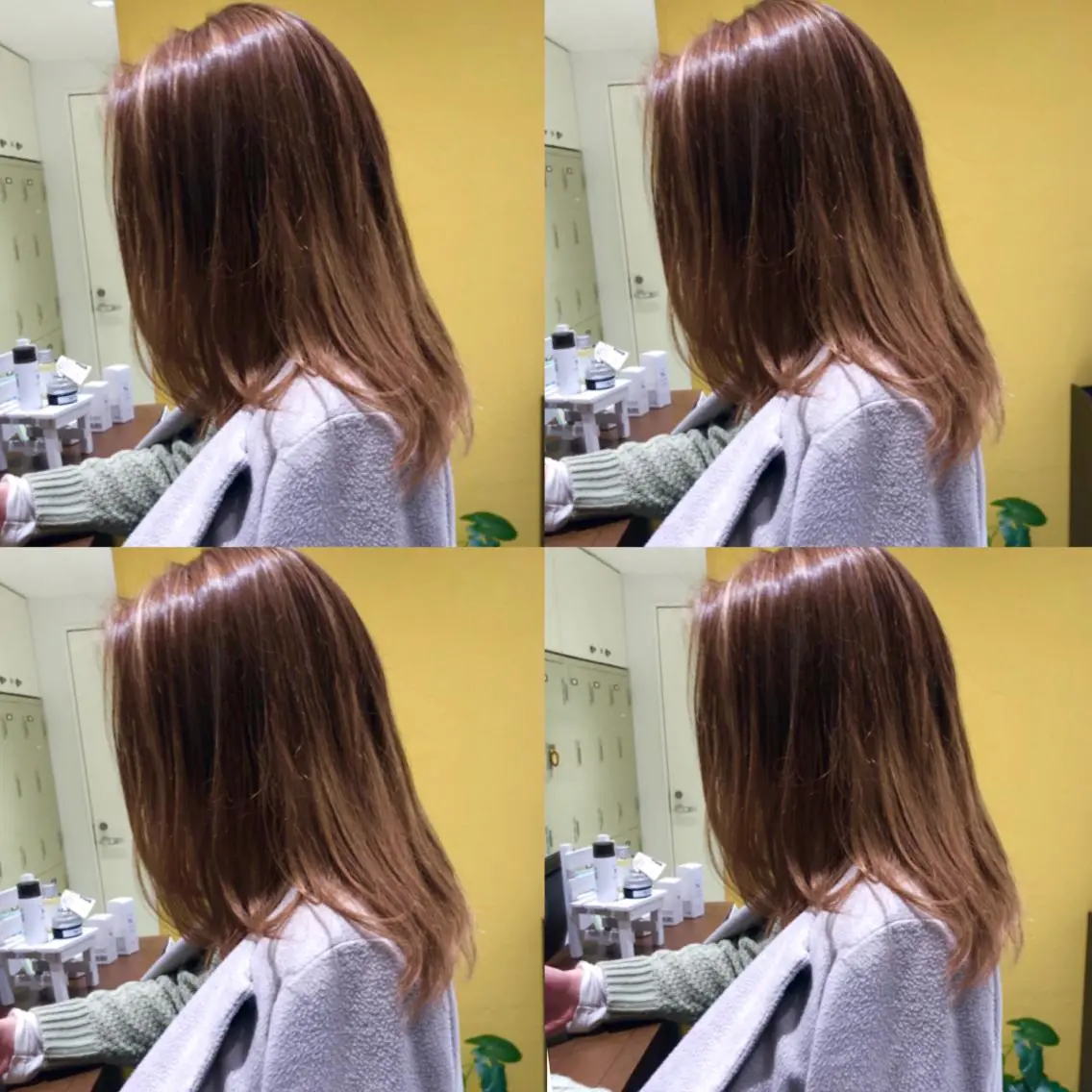セミロング カラー グラデーションカラー ハイライトカラー ハイライト ウルフカット ハッシュカット/七海のヘアスタイル