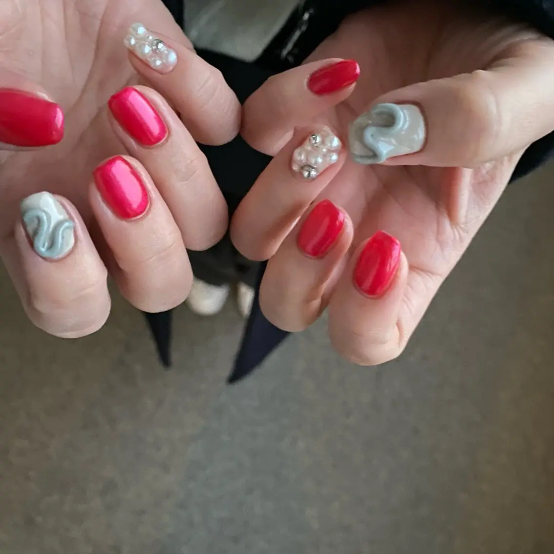 ネイル マグネットネイル ミラーネイル ニュアンスネイル ピンク 冬ネイル MARUKO nailのネイルデザイン