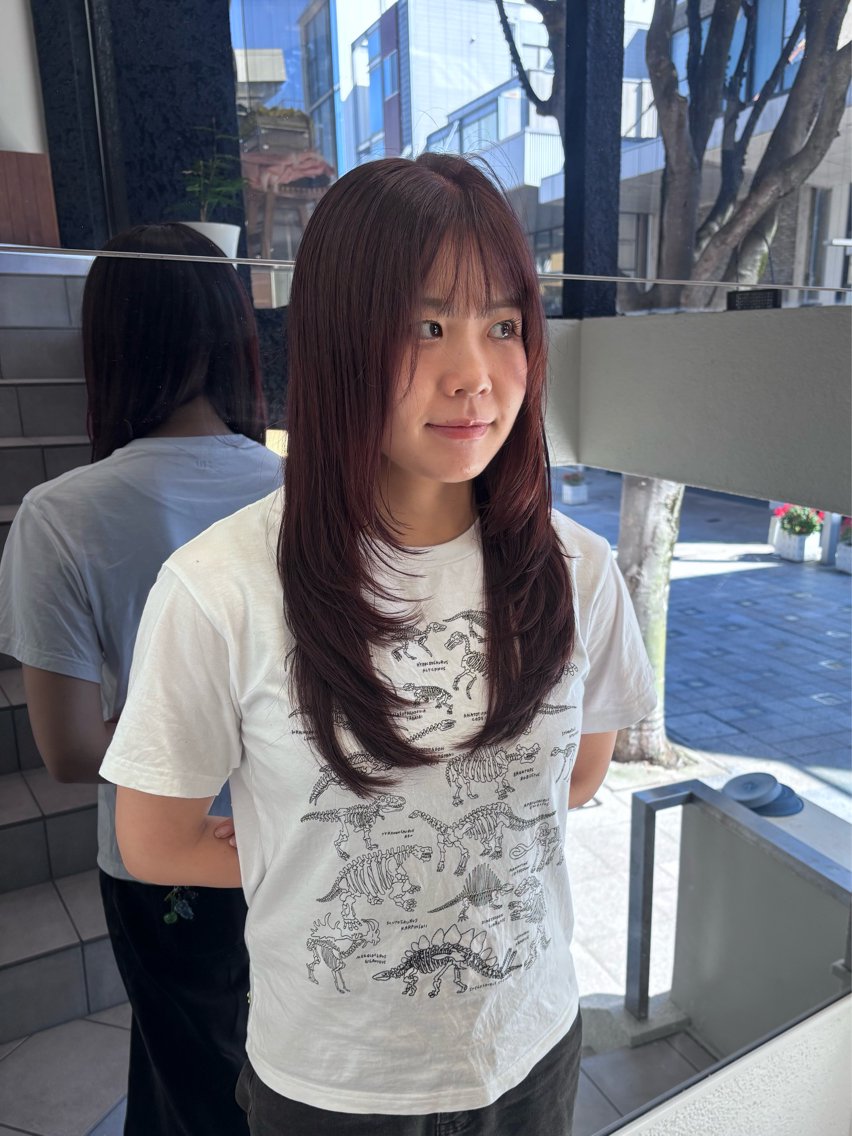 セミロング カット ヘアカラー トリートメント 竹田 佳奈のヘアスタイル