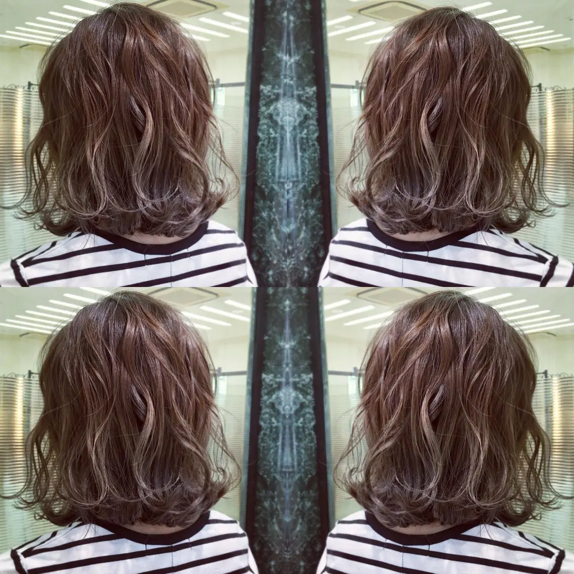 ショート カラー バレイヤージュ グレージュ レイヤーカット カット ヘアカラー ブリーチ/バレイヤ ージュ川端裕司のヘアスタイル