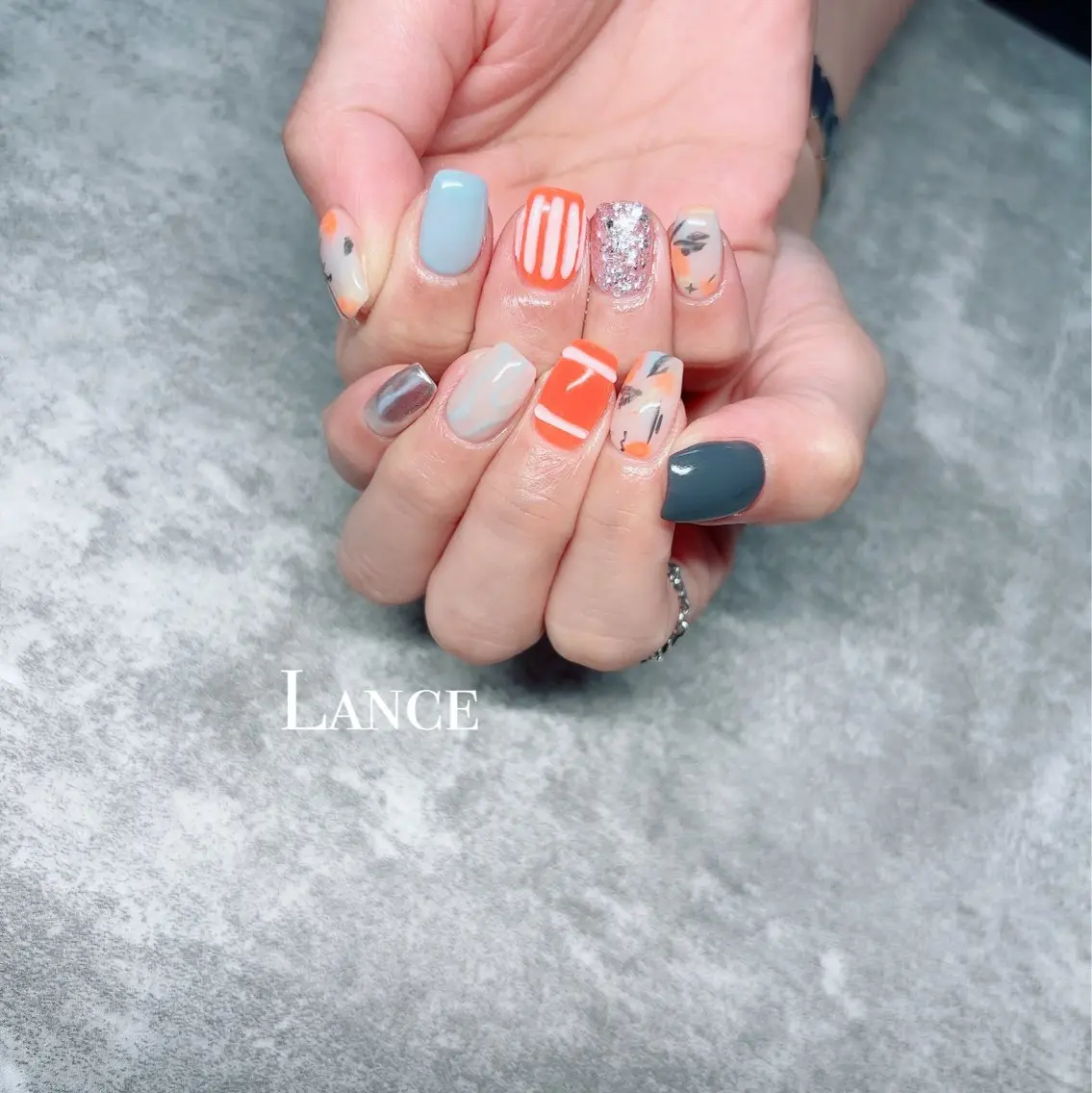 ネイル オーロラネイル フットネイル フレンチネイル キラキラネイル 韓国ネイル Lance nailのネイルデザイン
