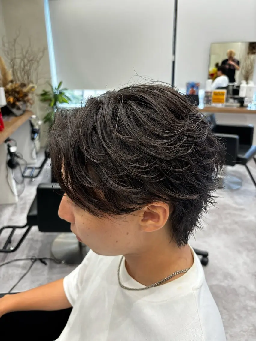 パーマ メンズ フェザーパーマ メンズ韓国風 メンズパーマ カット パーマ mikuto メンズ/パーマのヘアスタイル