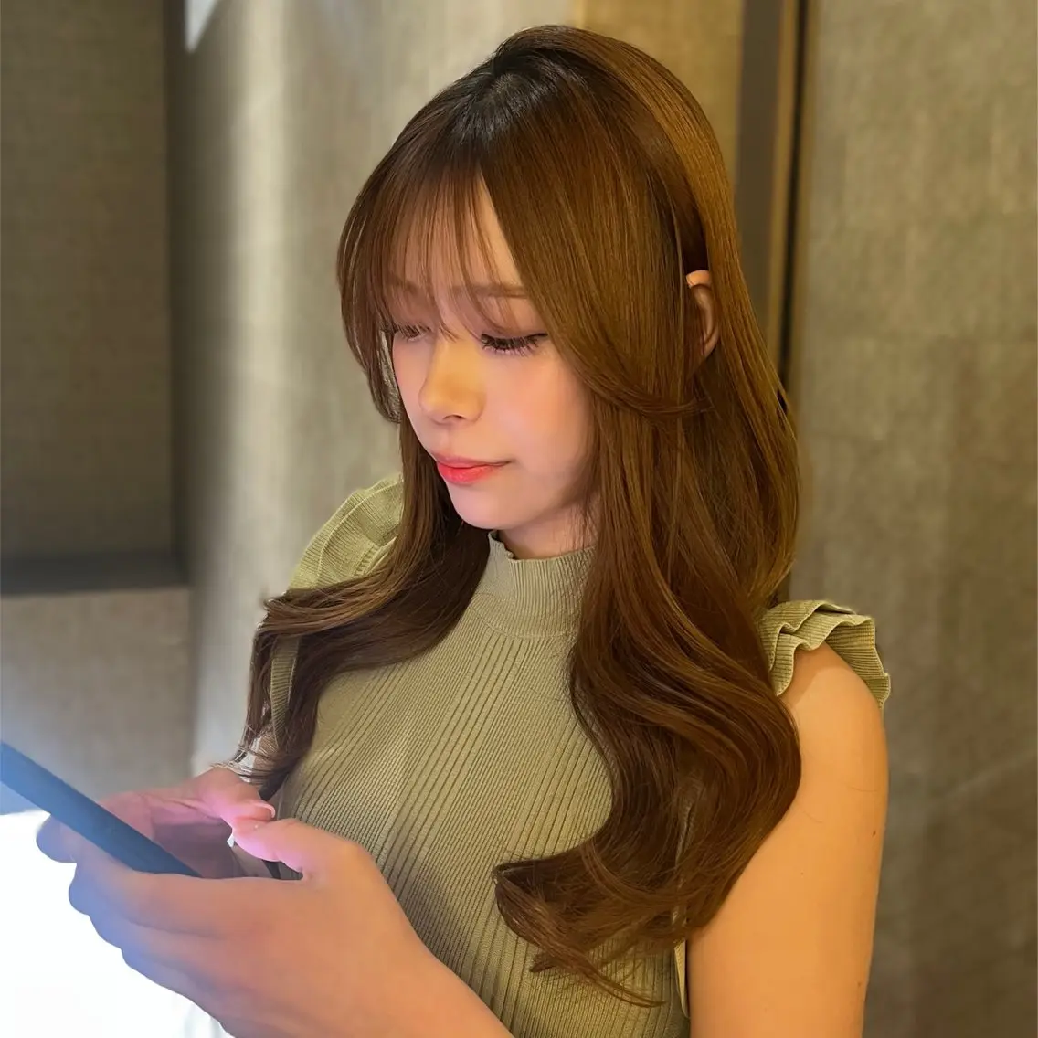 顔まわりcut➕艶感ワンカラー🩷の写真