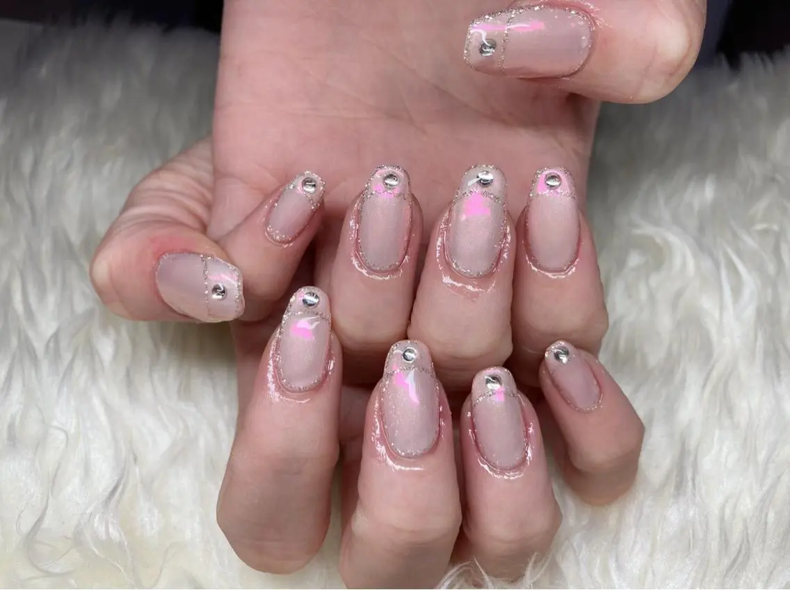 ネイル フレンチネイル ジェルネイル ミラーネイル パラジェル ブライダルネイル Nail&eye Belire 新宿のネイルデザイン
