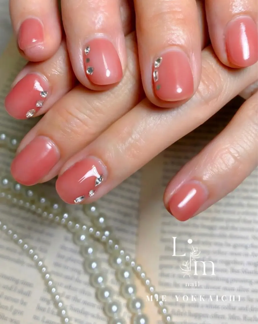 ネイル オフィスネイル ショートネイル シンプルネイル Li.m nail リム ネイルのネイルデザイン