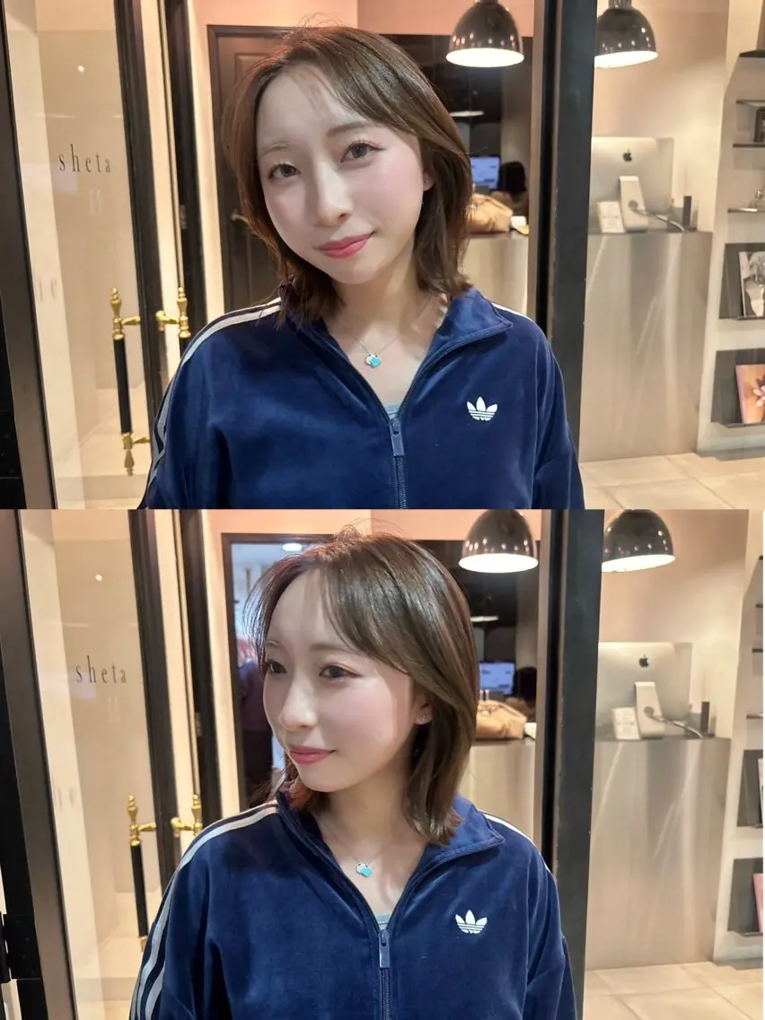 ミディアム rizu🐩 透明感カラーのヘアスタイル
