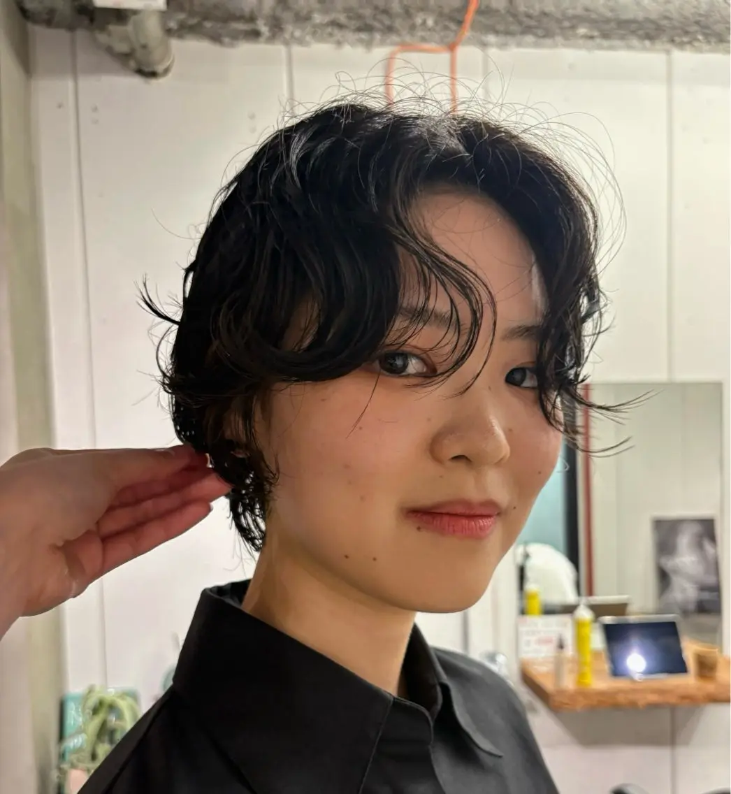 ショート パーマ カット パーマ 青木 若菜のヘアスタイル