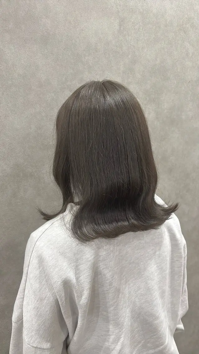 ミディアム カラー グレージュ カット ヘアカラー 透明感カラー/ ブリーチ無し/RYOのヘアスタイル