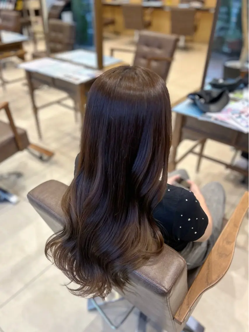 ロング カラー ヘアカラー トリートメント Sae/クロスパーマ /盛れる顔周りのヘアスタイル