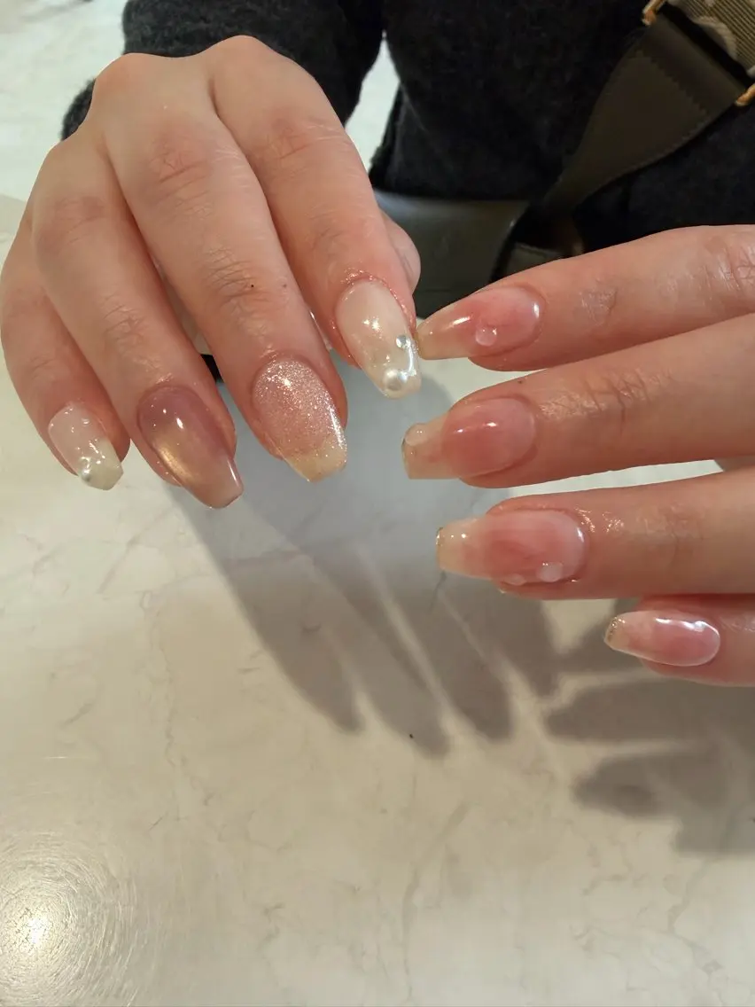 【オフなし💅】持ち込みニュアンスデザイン🫧の写真
