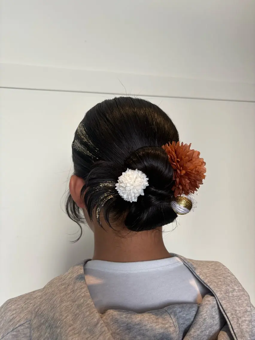 ミディアム ヘアアレンジ 卒業式のヘアスタイル ヘアセット 高橋 乙葉のヘアスタイル
