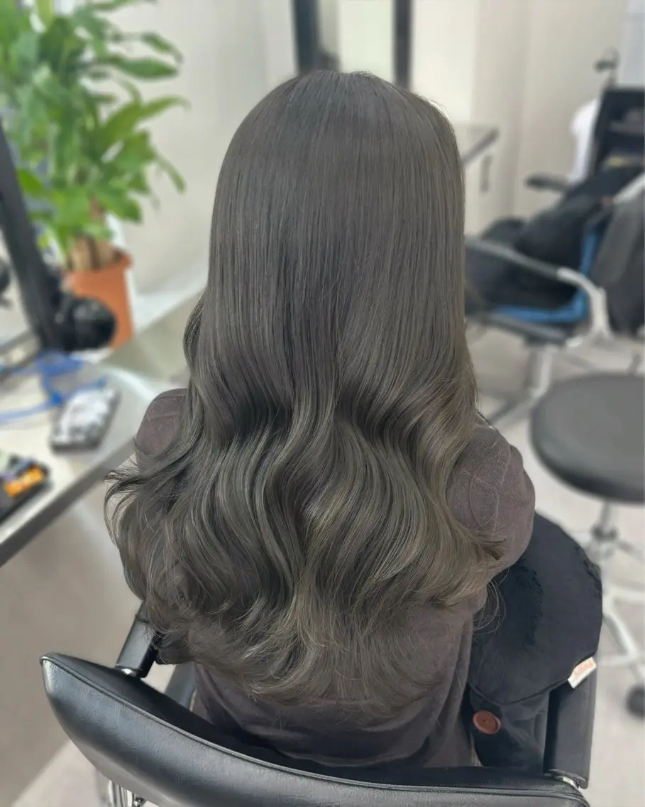 ロング カラー 縮毛矯正 トリートメント 心斎橋/ブリーチなし 髪質改善/レイヤーのヘアスタイル