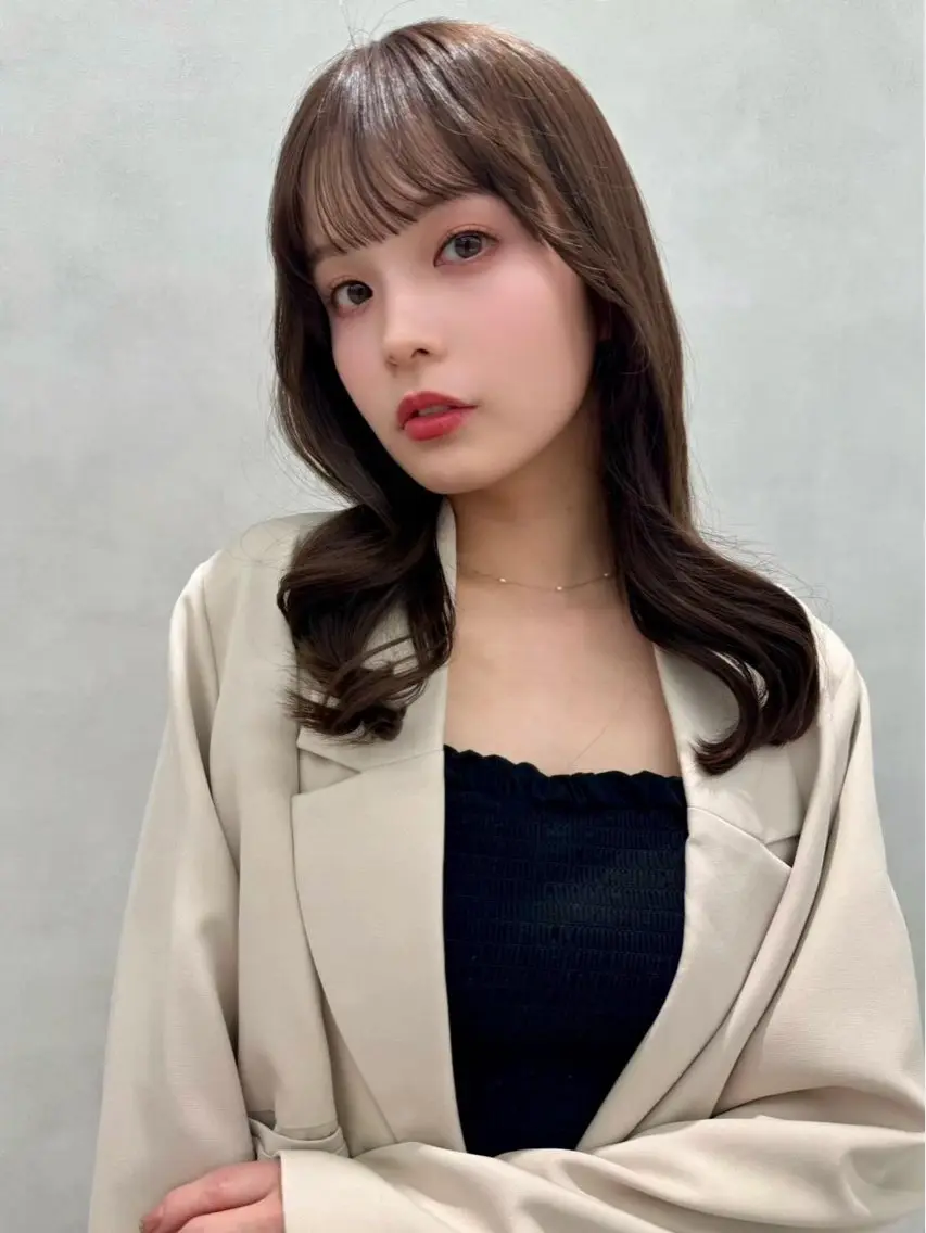 ２回目以降👀　前髪+顔周りカット+カラー　120分の写真