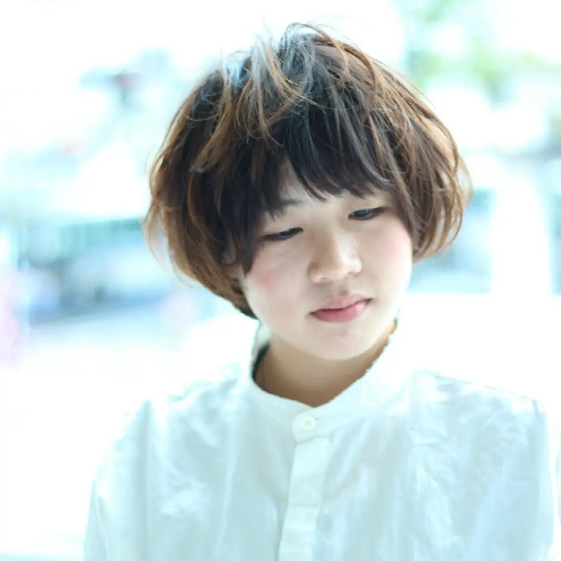 ショート パーマ ボブ ショートヘア💫 ハイトーン西田拓馬のヘアスタイル