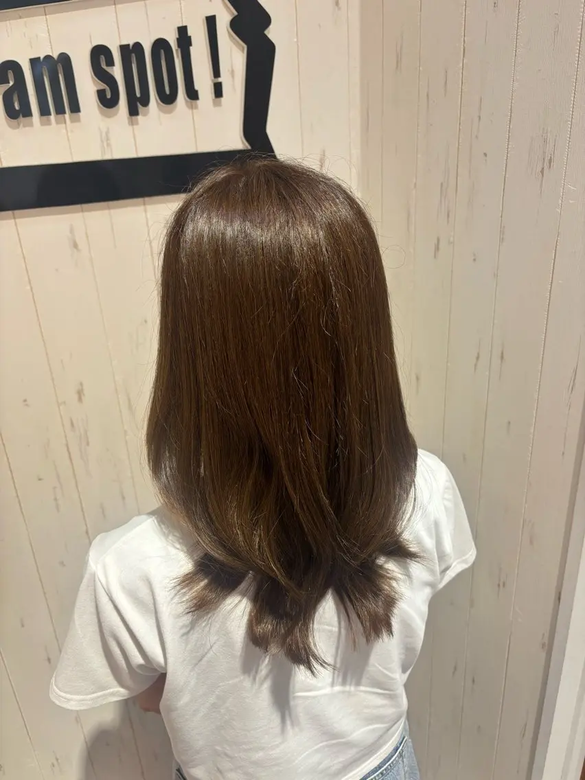 ミディアム カラー ブリーチ ブラウンカラー ブリーチなしカラー ヘアカラー Agu.hair / ミナミのヘアスタイル