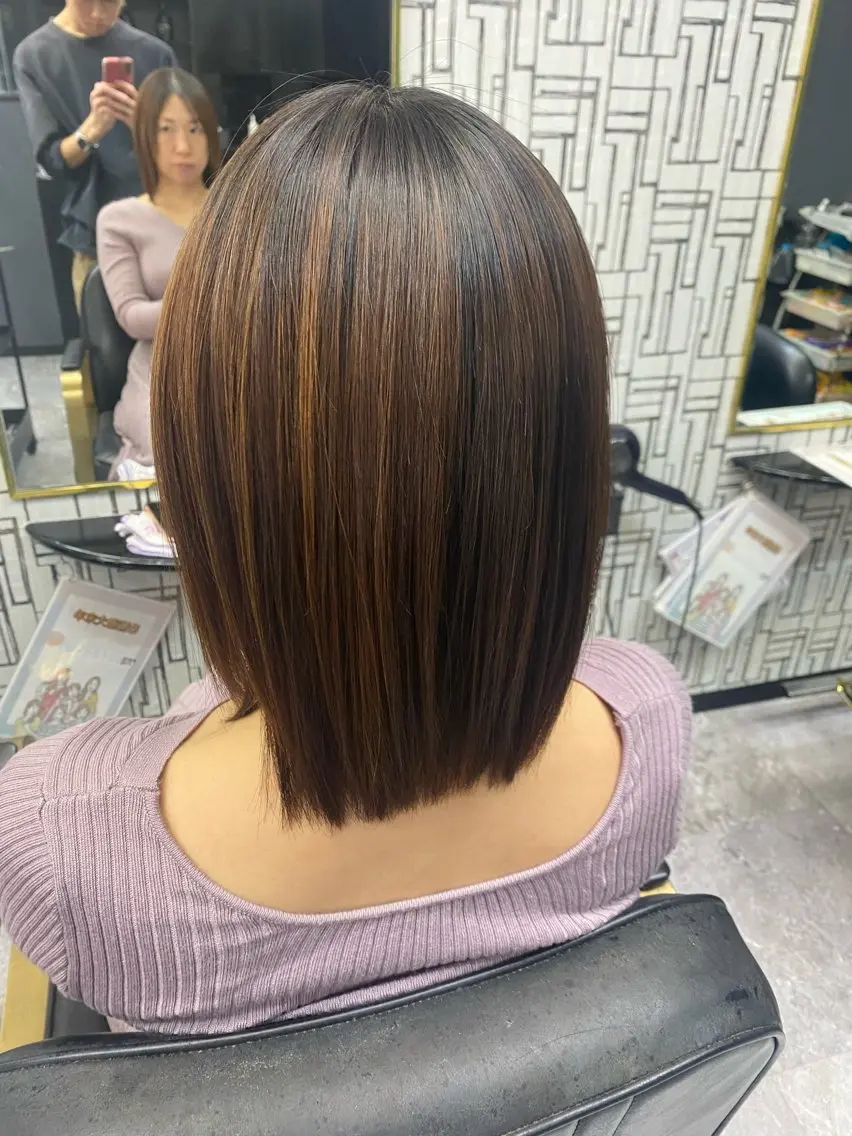 ミディアム 縮毛矯正 池田 亮雅のヘアスタイル