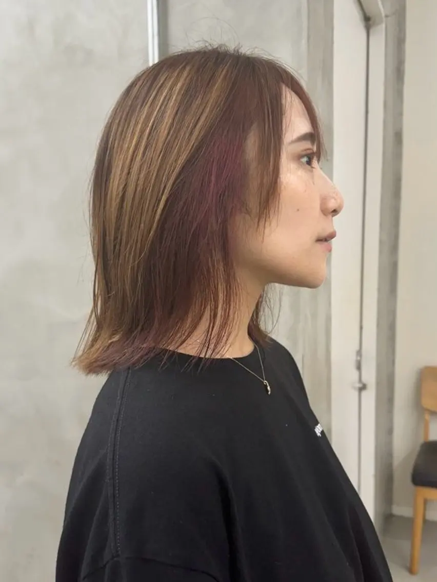 ミディアム カラー メンズカット パーマ[佐橋]のヘアスタイル