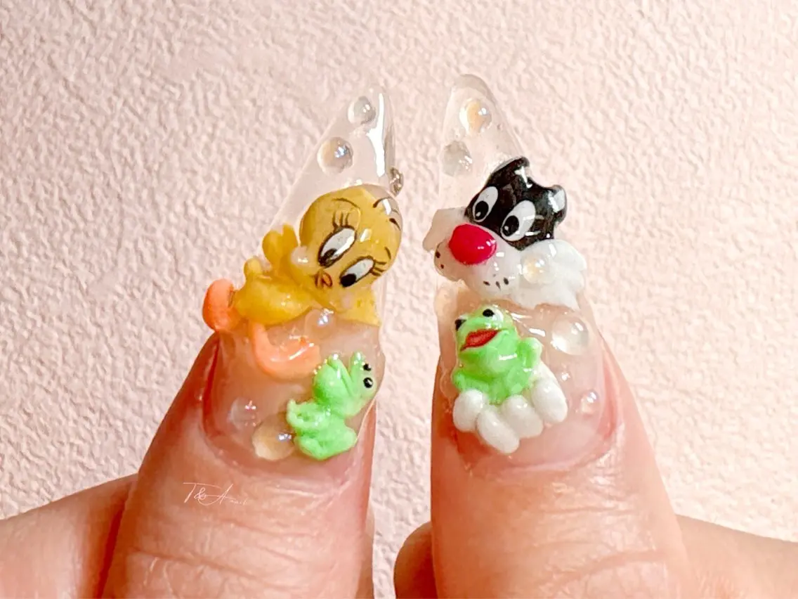 ネイル クリアネイル 長さ出し ジェルネイル ロングネイル スカルプネイル T&A nailのネイルデザイン