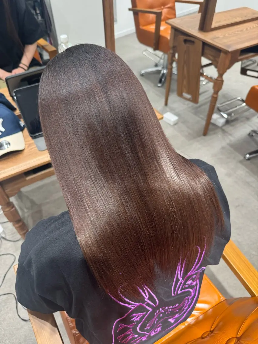 セミロング 縮毛矯正 トリートメント 髪質改善縮毛✨ 泉谷彪芽のヘアスタイル
