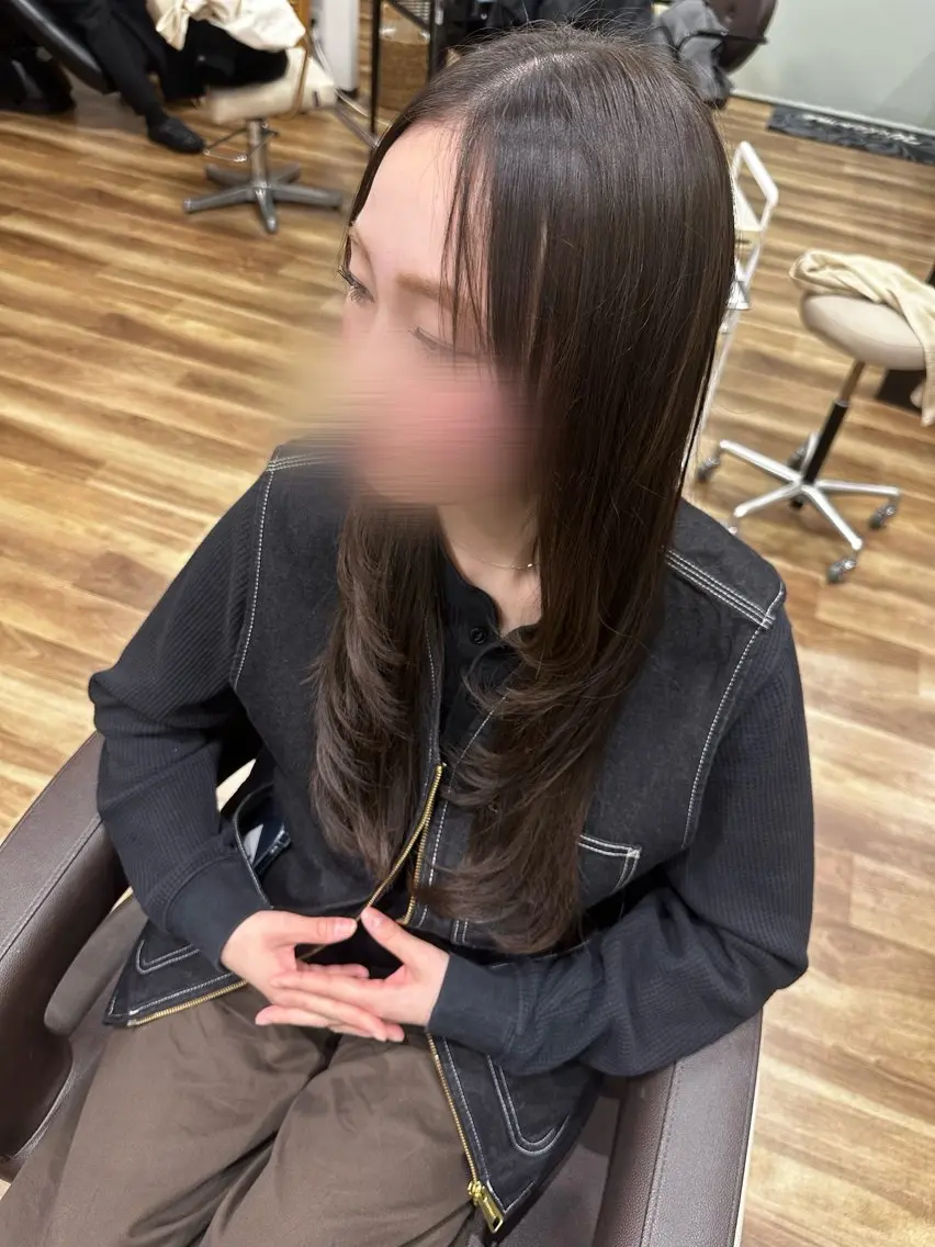 ロング 韓国風ヘア レイヤーカット ロング 森 音遠のヘアスタイル