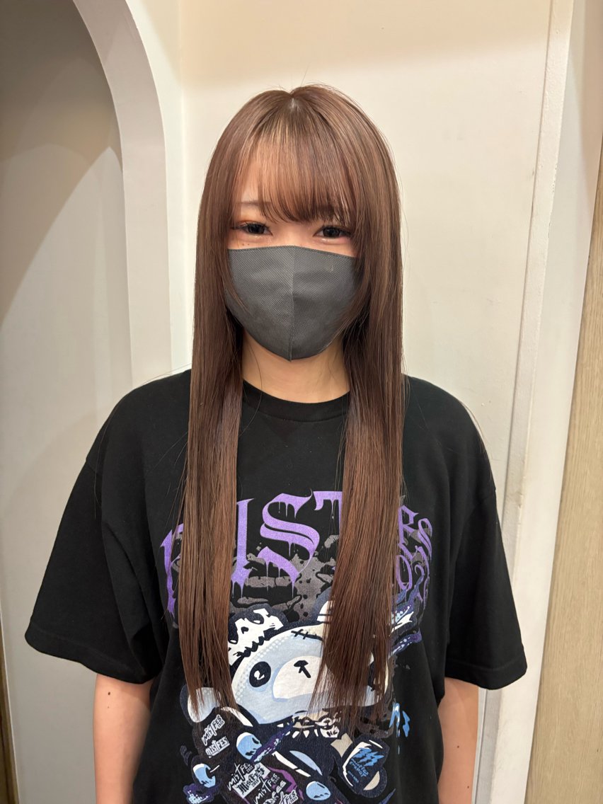 ロング カラー ベージュカラー ブリーチ 透明感カラー ヘアカラー トリートメント 暖色/ブリーチ/スパ 【似合せカラー】サナのヘアスタイル