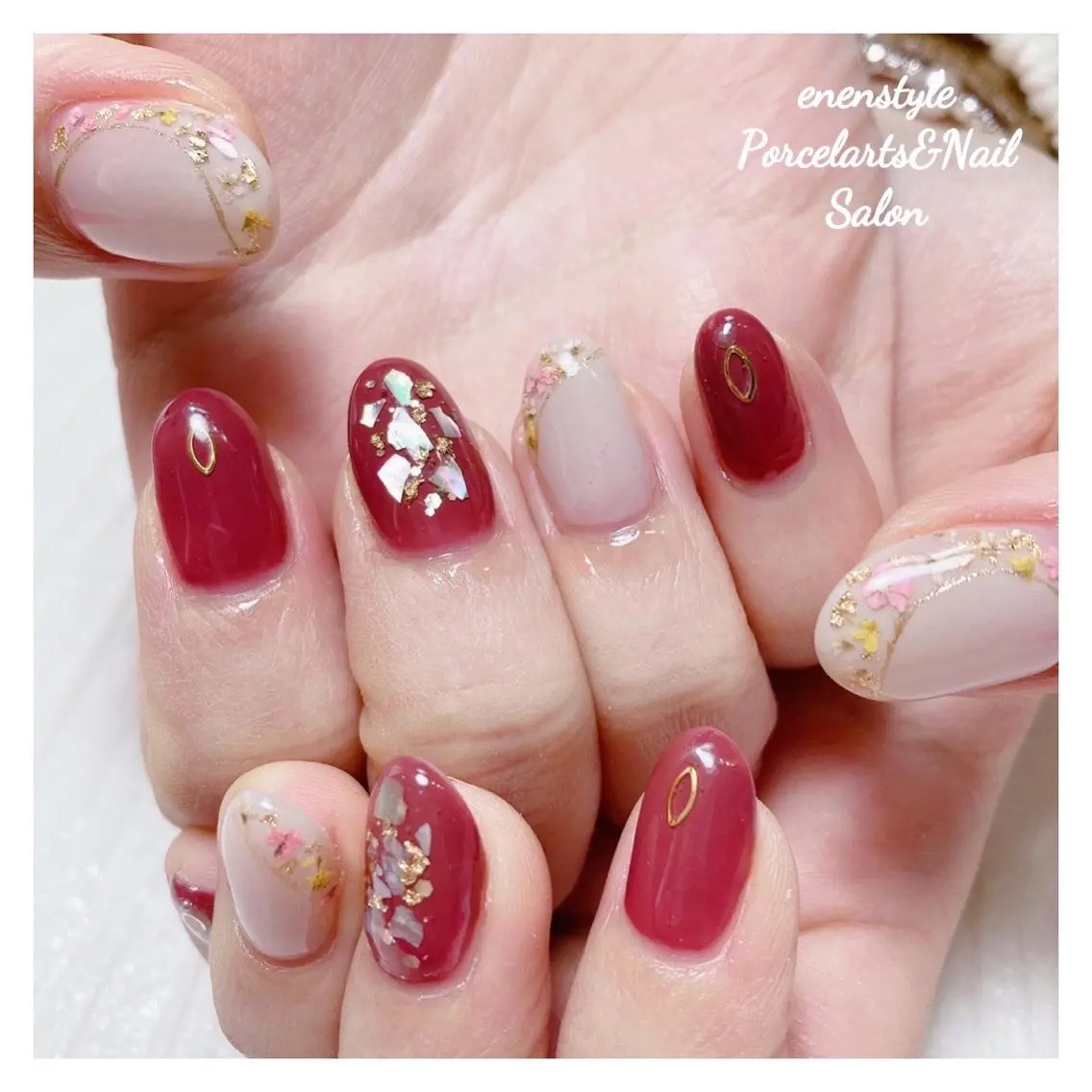 ミディアム ネイル 🐾enen style 🐾のネイルデザイン