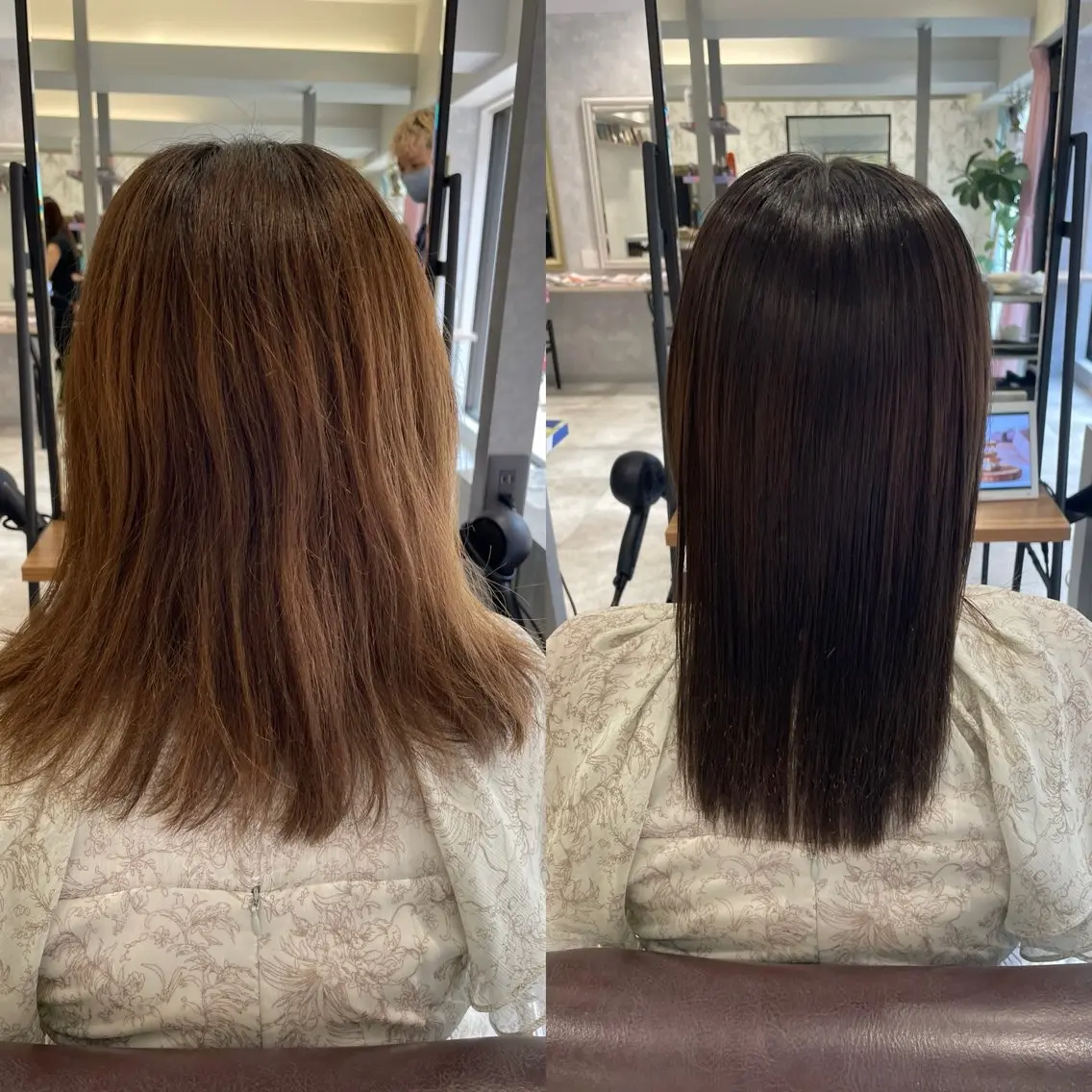 ミディアム ボブ 縮毛矯正 カット ヘアカラー 縮毛矯正 トリートメント 髪質改善縮毛矯正 ◽️河野泰貴のヘアスタイル