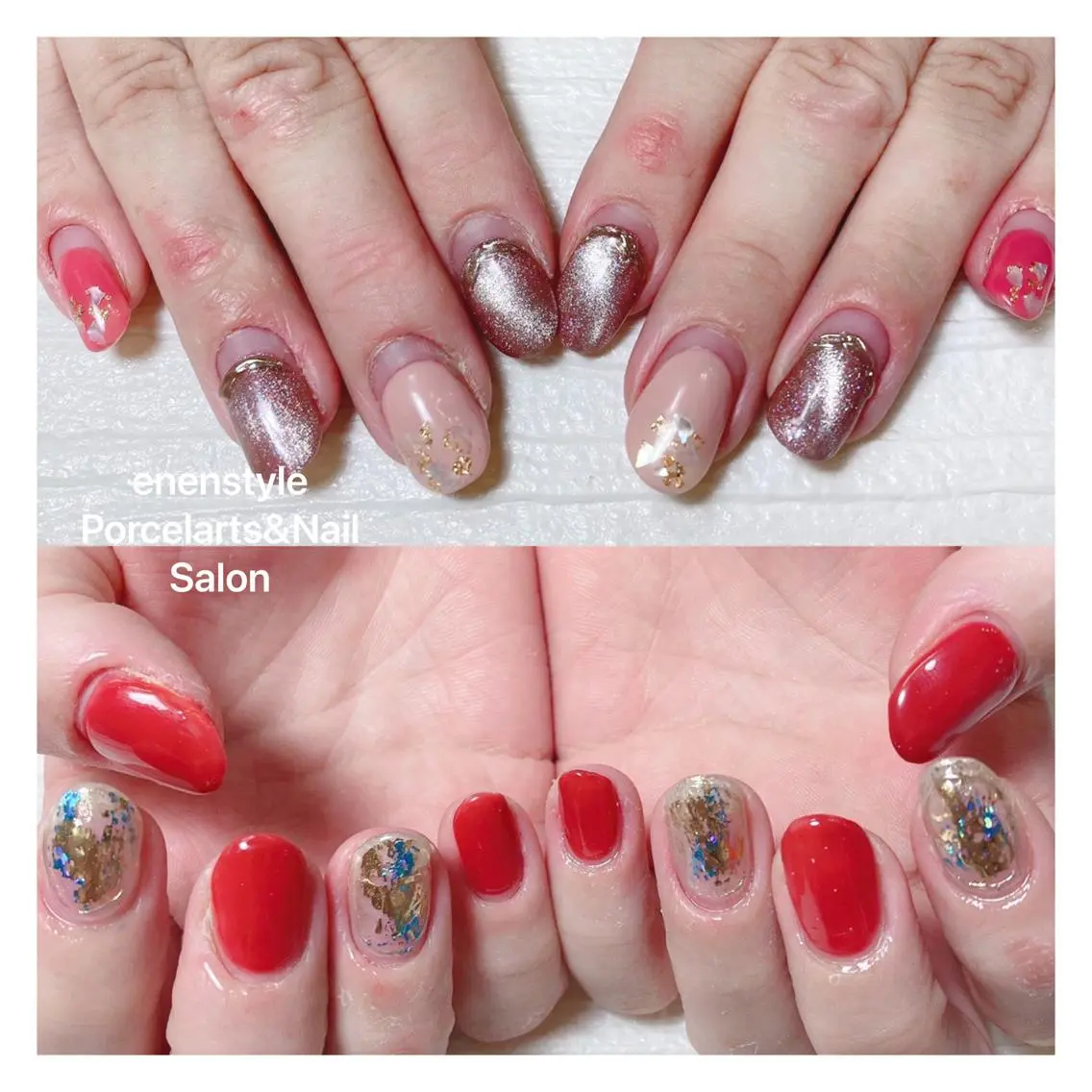 ミディアム ネイル ハンドネイル 🐾enen style 🐾のネイルデザイン