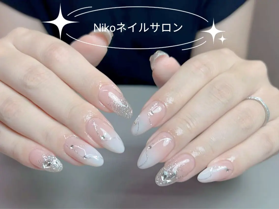 ネイル チークネイル フットネイル フレンチネイル ジェルネイル ガラスフレンチ Nikoネイルサロン 上野店のネイルデザイン