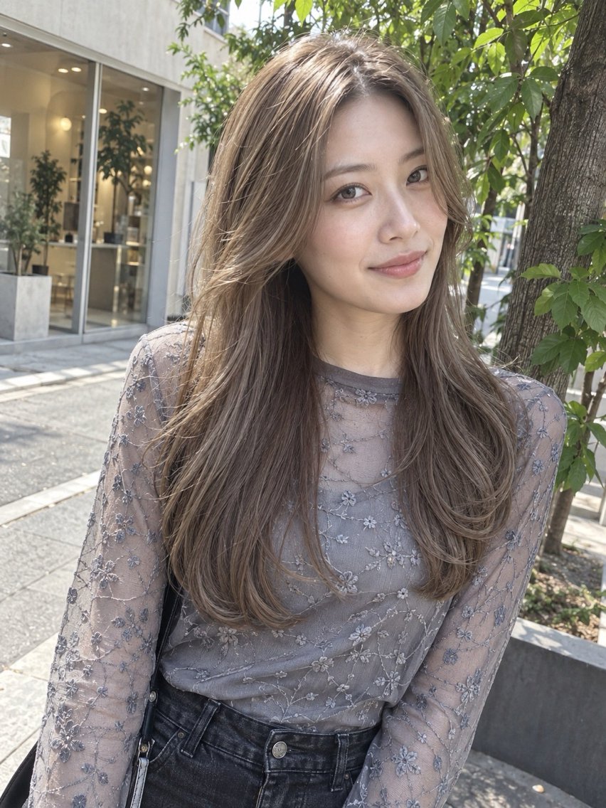 ロング カラー ベージュカラー ブラウンカラー ブラウンベージュ 透明感カラー ヘアカラー トリートメント カラーモデル募集中/ 透明感カラー/るいのヘアスタイル