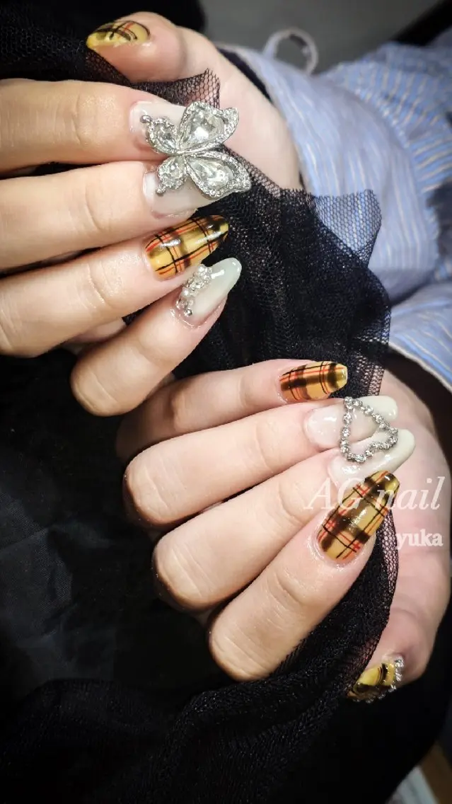 ネイル ハート 黄色 ハンドネイル AGnail YUKAのネイルデザイン
