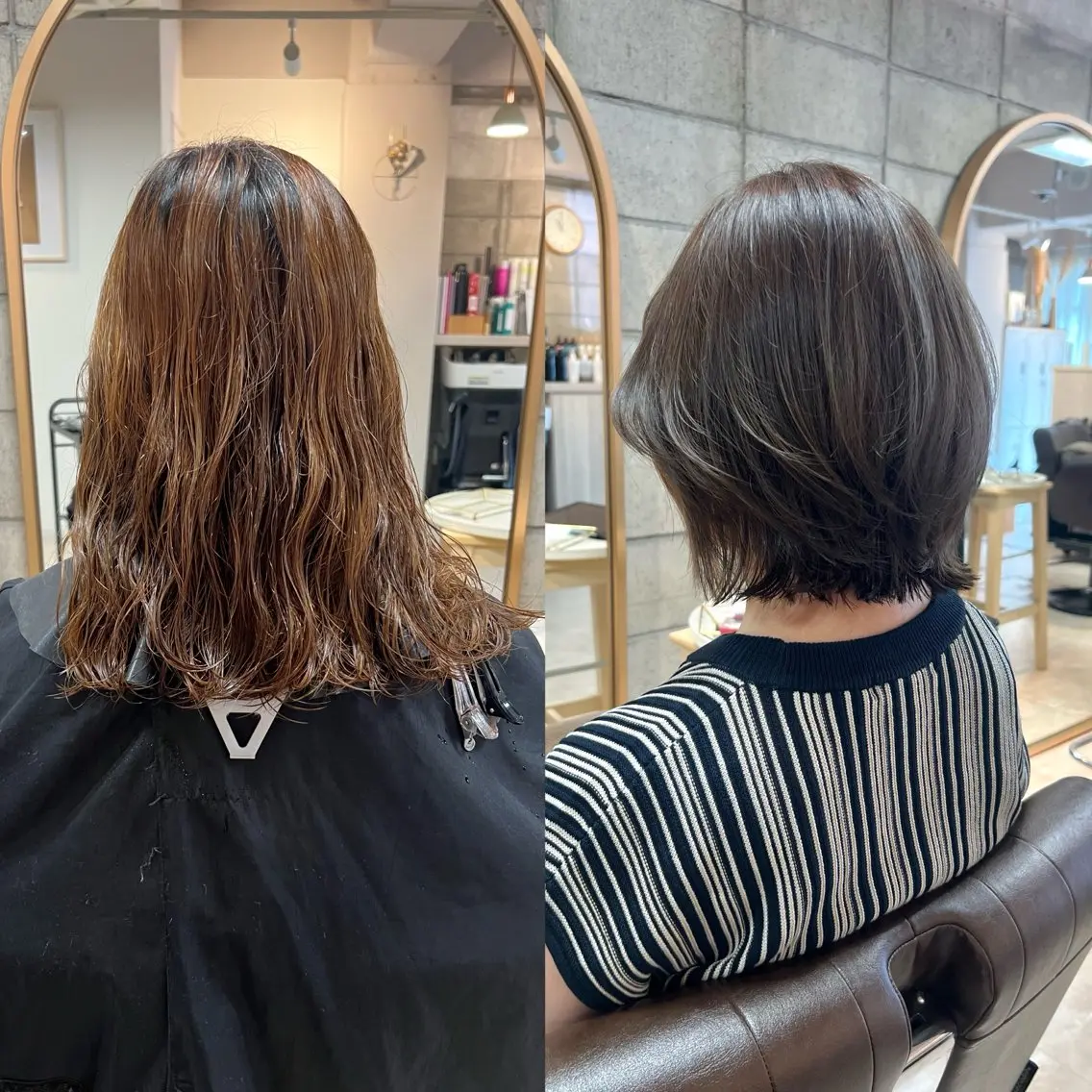 ミディアム ハイライト カット ヘアカラー トリートメント 椎葉 みはるのヘアスタイル
