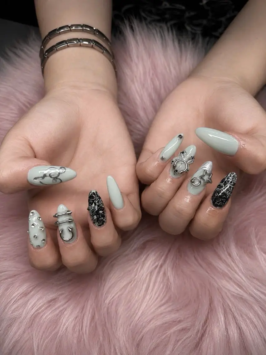 ネイル アートネイル フレンチネイル ジェルネイル 韓国ネイル マグネットネイル HAPPI NAIL 大国町のネイルデザイン