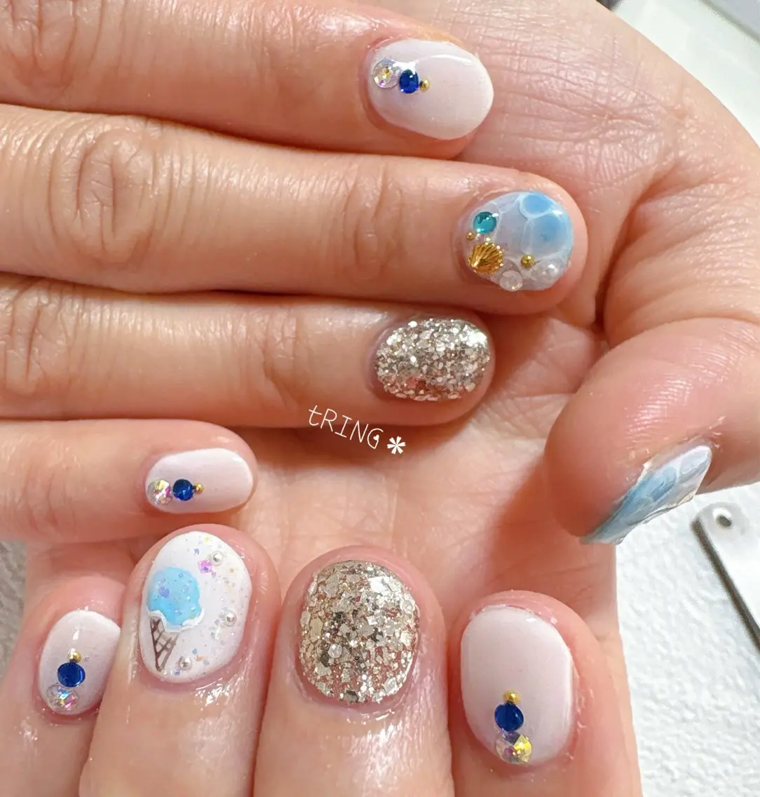 ネイル ハンドネイル tRING＊ しいの木台のネイルデザイン