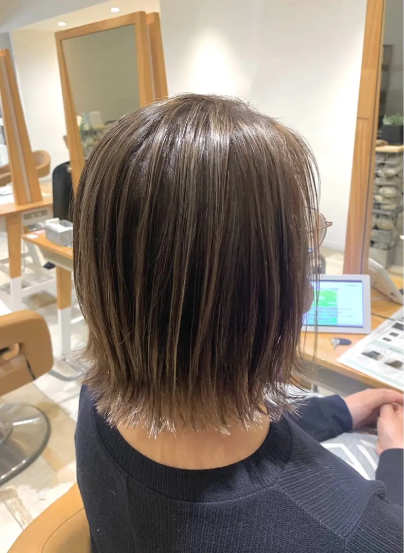 🌈【外国人風・白髪ぼかしにも◎】🌈ハイライト+オーガニックカラー+ヘアケア ¥12000の写真